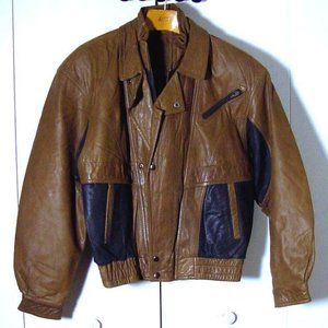 Vtg 80's Midwest International Leather Jacket Sz S